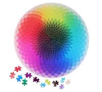 Hohopeti 1000 Piece Gradient Rainbow Circle Puzzle for Adults Hard Jigsaw Puzzle with Color Changing Design Sturdy Paper Material Safe Rounded Edges Challenging Leisure Game and Decorative