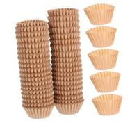 Hohopeti 1000pcs Brown Mini Baking Cups Disposable Cupcake Liners Muffin Wrappers Greaseproof Paper for Wedding Birthday Easter Thanksgiving Parties and Candy Display