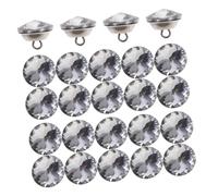 Hohopeti 100pcs Clear Crystal Upholstery Buttons for Sofa Bed Headboard DIY Rhinestone Tacks Easy Attach Decorative Sewing Craft Nails for Wall Decor