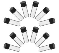 Hohopeti 100pcs Clear Tiny Glass Vials Leakproof Sample Bottles with Screw Caps Reusable Mini Transparent Jars for Essential Oils Perfume Travel Compact Storage