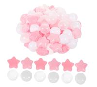 Hohopeti 100pcs Colored Star Round Plastic Ballpit Balls for Play Pits Safe Non-toxic Ocean Balls for Bathtub Pool and Party Games Easy-grip Development