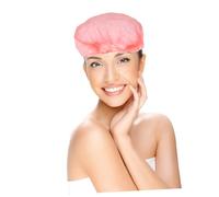 Hohopeti 100pcs Disposable Shower Caps for Women Practical Hair Protective Bathing Hats Convenient Red Bath Caps for Home Salon Spa Use Safe Material Easy Hair Protection