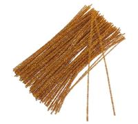 Hohopeti 100pcs Gold Glitter Pipe Cleaners for Creative DIY Crafts Chenille Stems with Unique Shiny Effect for Kindergarten and Home Crafting Projects