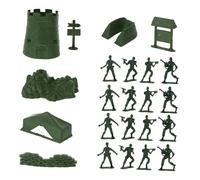 Hohopeti 100pcs Military Soldier Figurine Plastic Army Action Figures for Realistic Green Miniature Wargaming Models Cooperative Play and Desktop Decoration