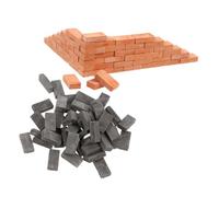 Hohopeti 100pcs Miniature Garden Bricks and Sand Table Brick Models for DIY Micro Landscape 1:16 Scale Set for Dollhouse Decoration and Sand Table Building