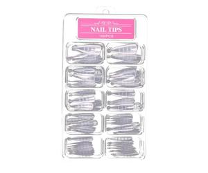 Hohopeti 100pcs Nail Tips with Measurement Scale Crystal Nail Plates for Quick Uv Gel Extensions Manicure Accessory Suitable for Salon and Home