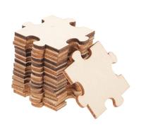 Hohopeti 100pcs Wooden Blank Puzzle Pieces DIY Craft Jigsaw for Painting and Creativity Smooth Surface Lightweight Wood for Custom Puzzle Projects and Unique Decorations