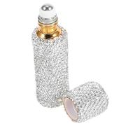 Hohopeti 10ml Rhinestone Roll-on Essential Oil Bottles, Empty Mini Perfume Vials with Shiny Decorative Cap, Portable Travel Roller Bottles for Women’s Fragrance Refill