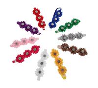 Hohopeti 10pcs Adjustable Small Dog Bow Tie Collar with Colorful Floral Design, Spring Summer Party Flower Necklace Accessories for Puppies and Cats, Birthday Pet Garland Set