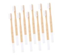 Hohopeti 10pcs Bamboo Toothbrush Set for Adults with Extra Soft Bristles Natural Biodegradable Handles Gentle Sensitive Gums Non Slip Grip Stylish White Bristle Friendly Manual
