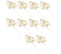 Hohopeti 10pcs Christmas Glitter Leaves Artificial Festive Decoration for Trees and Wreaths Chic Simulated Foliage for Holiday Celebrations