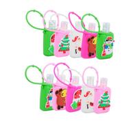 Hohopeti 10pcs Christmas Silicone Hand Bottle Set 30ml Portable Empty Refillable Bottles Cartoon Pattern Covers for Travel and Daily Use Assorted style