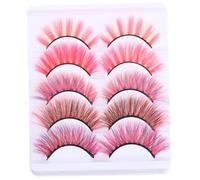 Hohopeti 10pcs Colorful False Eyelashes Lightweight Dramatic Long Strip Lashes for Women Hooded Eyes Stage Makeup
