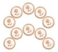 Hohopeti 10pcs Decorative Metal Suit Buttons for Jacket and Uniform, 15mm Vintage Rose Flower Design, Zinc Alloy Material, Long-lasting and Not Easy to Break, for Coats and Blazers