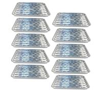 Hohopeti 10Pcs Foil Grill Pans with High-Temperature Resistant Barbecue Food Trays for Oven Air Fryer Outdoor BBQ and Cooking Sturdy Tin Foil Containers for Roasting and Grilling