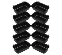 Hohopeti 10pcs Hanging Pet Food Bowls for Small Animals Wide Rectangular Plastic Feeders with Clean Design Suitable for Bird Cages Hamsters Guinea Pigs Efficient Cage Water and Food