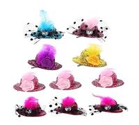 Hohopeti 10pcs Hat Hair Clips Mini Party Headwear for Masquerade Adorable Hair Barrettes Shiny Faux Fur for Boy Girl Girls