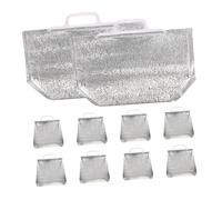 Hohopeti 10Pcs Insulated Thermal Food Bags Thick Portable Grocery Bags for Cake and Takeaway Wear-Resistant Reinforced Pearl Cotton with Aluminum Foil for Freshness Lightweight and Easy to