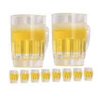 Hohopeti 10Pcs Mini Beer Mugs Dollhouse Accessory Realistic Resin Miniature Pub Decor for DIY Craft Home Decoration and Mini Life Scenes