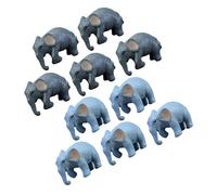 Hohopeti 10pcs Mini Plastic Elephant Figurines PVC Animal Cake Toppers for Micro Landscape Garden Decoration Realistic Small Statues in Dark and Light Colors for DIY Scenes and Party Favors