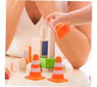Hohopeti 10Pcs Mini Traffic Cones Pretend Play Traffic Signs Roadblocks for DIY Sand Table Micro Landscape Educational