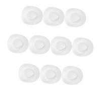 Hohopeti 10Pcs Miniature Plastic Cowboy Hats for Dolls DIY Mini Hats Fashionable Doll Accessories White Small Decor for Dollhouse and Pet Costumes
