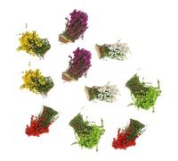 Hohopeti 10pcs Miniature Static Flower Tufts for Railroad Modeling Realistic Resin Grass Clusters in Mixed Colors Sand Table Decor for Train Layouts Dioramas and Landscape Scenes