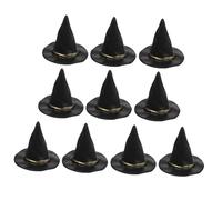 Hohopeti 10pcs Miniature Witch Hats for Doll Houses Lightweight Tiny Hat DIY Costume Accessory Halloween Decoration Small Doll Props