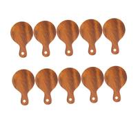 Hohopeti 10pcs Miniature Wooden Round Bread Tray Set for DIY Tiny Kitchen Scenes Elegant Mini House Accessories Versatile Wooden Tiny Board for Cake Display and Creative Micro Decorations