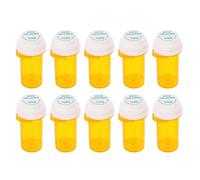 Hohopeti 10Pcs Plastic Pill Bottles with Caps for Medication Storage Portable Small Medicine Containers for Travel and Outdoor Use Orange Reagent Vials with Secure Lids