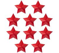 Hohopeti 10pcs Red Aluminum Star Pins 4cm Five-pointed Soldier Star Badges Lapel Pins for Clothing Decoration Travel Souvenirs Vintage Metal Brooches