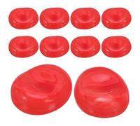 Hohopeti 10pcs Red Japanese Ceramic Chopstick Rests Reusable Porcelain Sushi Holder for Dining Table Cutlery Spoon and Fork Rest Asian Style Utensil Stand for Home and Entertaining