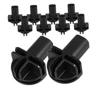 Hohopeti 10pcs Replacement Caster Wheels and Plastic Buckles for Wire Cube Storage Units Tool Cart Wheels Connectors for Cat Cages and Wardrobes Easy Installation Black Clips