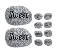 Hohopeti 10Pcs Resin Mini Decorative Pebbles Set for Vases and Garden Landscaping, Polished Colorful Stones for Aquarium, Flowerpots, and Outdoor Micro Landscape Decor