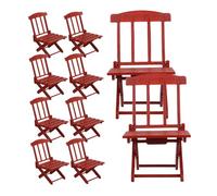 Hohopeti 10pcs Scale Lightweight Deck Chairs with Interactive Folding Mechanism for Fairy Garden Cake Toppers and DIY Mini Patio Decor
