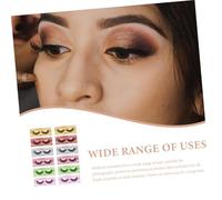 Hohopeti 12 Pairs False Eyelashes Mixed Dense Curled Fiber Lashes for Eye Beauty Natural Look Multipack with Yellow Green Purple Red Silver Pink for Daily Makeup and Parties