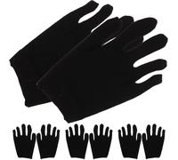 Hohopeti 12 Pairs Moisturizing Cotton Gloves for Hand Care Sturdy Black Medium Work Gloves for Beauty and Personal Care Protective Soft for Daily Use and Outdoor Activities