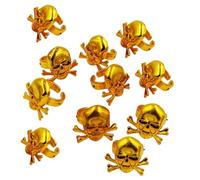 Hohopeti 12 Pcs Golden Pirate Rings Skull Decorative Performance Props for Halloween Costume Party Favor Boys