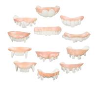Hohopeti 12 Pcs Vampire Teeth PVC Fake Teeth Prank Fangs for Halloween Costume Cosplay Accessories with Authentic Look Comfortable Fit for Spooky Parties