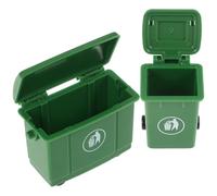 Hohopeti 12 Scale Dollhouse Miniature Garbage Can Model, Tiny Outdoor Trash Bin Figurines, 2pcs Set for Dollhouse Scene Decoration
