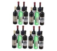 Hohopeti 12 Scale Miniature Red Wine Bottles for Doll House, Assorted Colored Mini Wine Bottle Accessories for Mini House Decoration and Photography Props