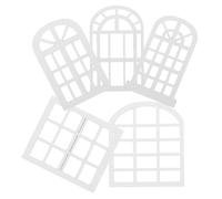 Hohopeti 12 Scale Tiny Window Frames for Dollhouse Furniture DIY Crafts, Mini Wood Window Models for Doll House Accessories and Fairy Garden Decor