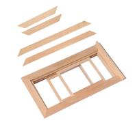 Hohopeti 12 Scale, Unpainted Playhouse Accessory with Sliding Upper and Lower Panels, Decorative Doll Furniture for Dollhouse Decor and Mini Home Ornament