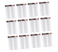 Hohopeti 12 Sheets Hair-like Eyebrows Stickers Natural-looking Temporary Fake Eyebrow Shaper Realistic Full Brow Enhancement Skin-friendly Non-fading Makeup Tool