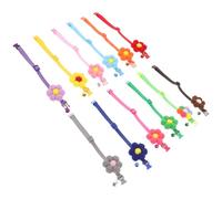 Hohopeti 12pcs Adjustable Pet Collars with Flower Design and Bells for Cats and Small Dogs Soft Comfortable Breakaway Neckwear Stylish Colorful for Celebrations and Everyday Use