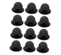 Hohopeti 12pcs Black Silicone Lip Brush Protective Covers Waterproof Head Caps Makeup Anti-lost Lip Brush Lid Set for Travel and Daily Use