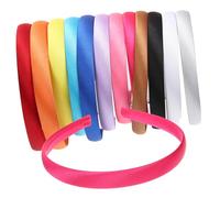 Hohopeti 12pcs Candy-colored Plain Headbands Wide Unfinished DIY Hair Hoops Lightweight No Teeth Women Headpiece Accessories for Custom Hair Decoration