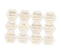 Hohopeti 12pcs Cards Wooden Newborn Growth Signs for Monthly Photography Props Adorable Memory Discs Months for Expecting Moms