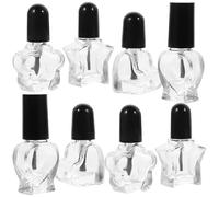 Hohopeti 12pcs Empty Nail Polish Bottle Glass Oblate Shaped Bottles for Nail Gels Storage Reusable Manicure Tools