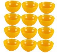 Hohopeti 12pcs Mini House Bowls Yellow Plastic Miniature Dining Accessories Smooth Surface Realistic Design for Miniature Home Decor and Kitchen Scene Layout
